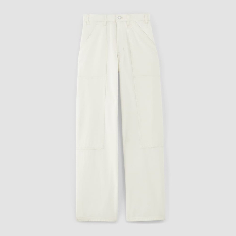 NWT Everlane The Carpenter Jean Relaxed Wide Leg Patch Pockets In Bone Size 30 - Picture 14 of 16